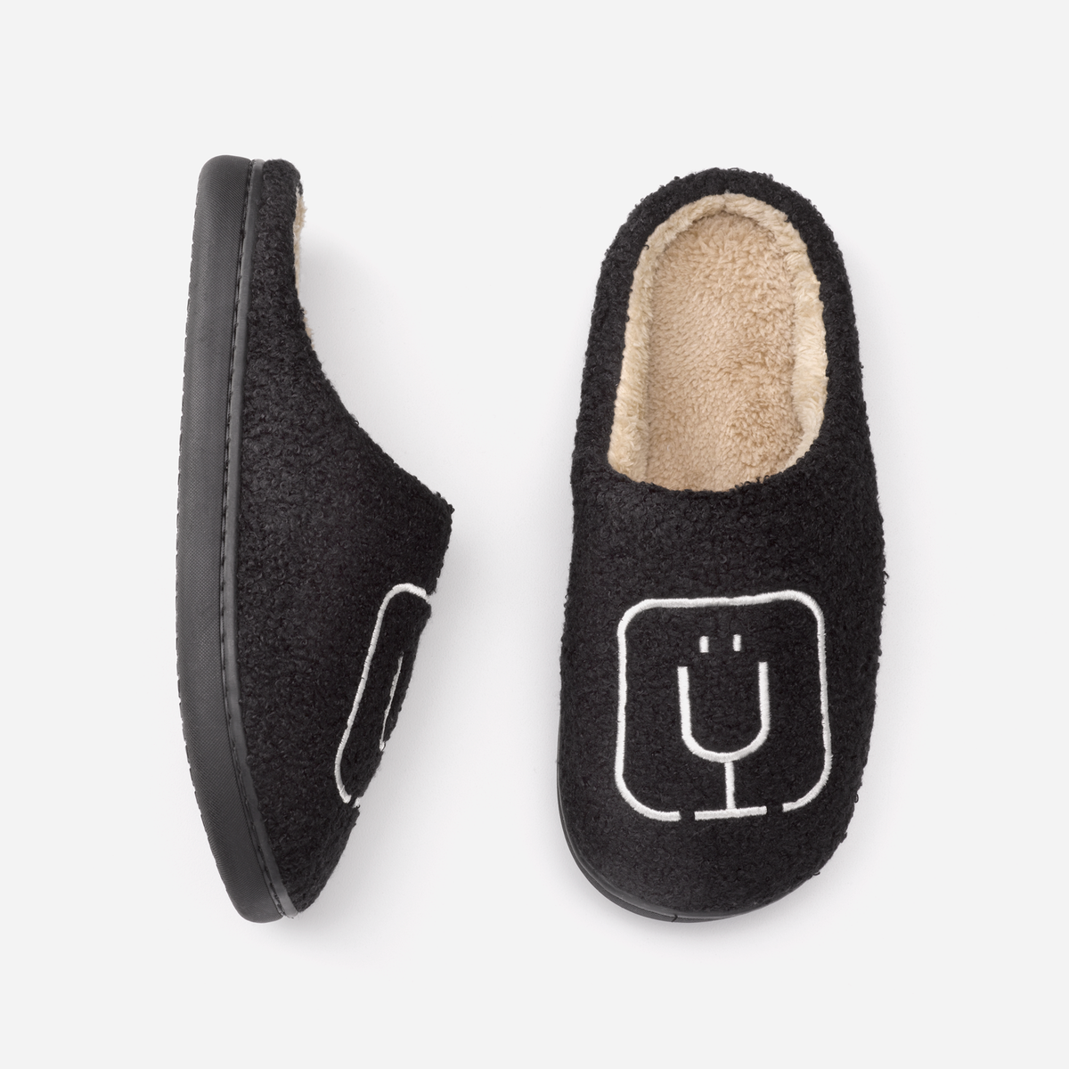 brumate-fuzzy-slippers-black-w5 apparel-slippers-above.png